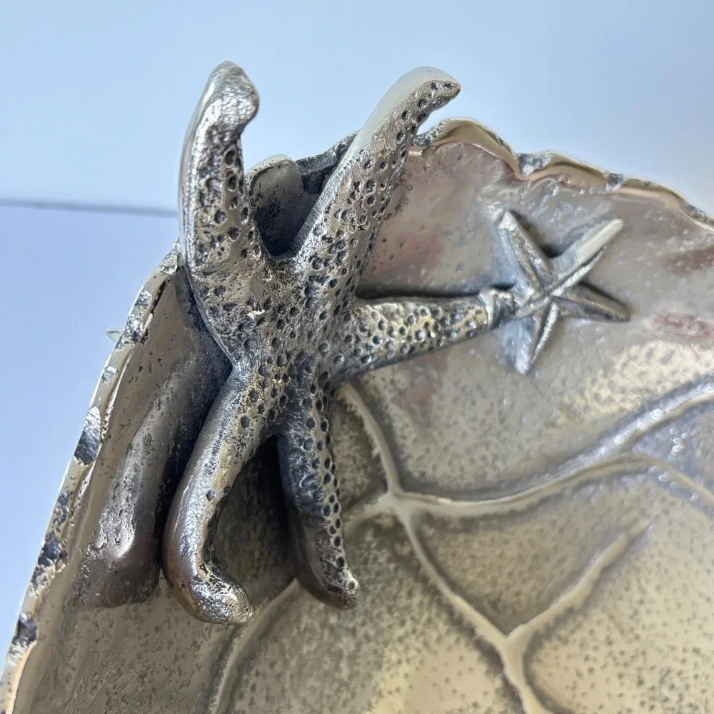Mariposa Large Starfish Serving Salad Bowl Nautical Coastal‎ Decor Aluminum New